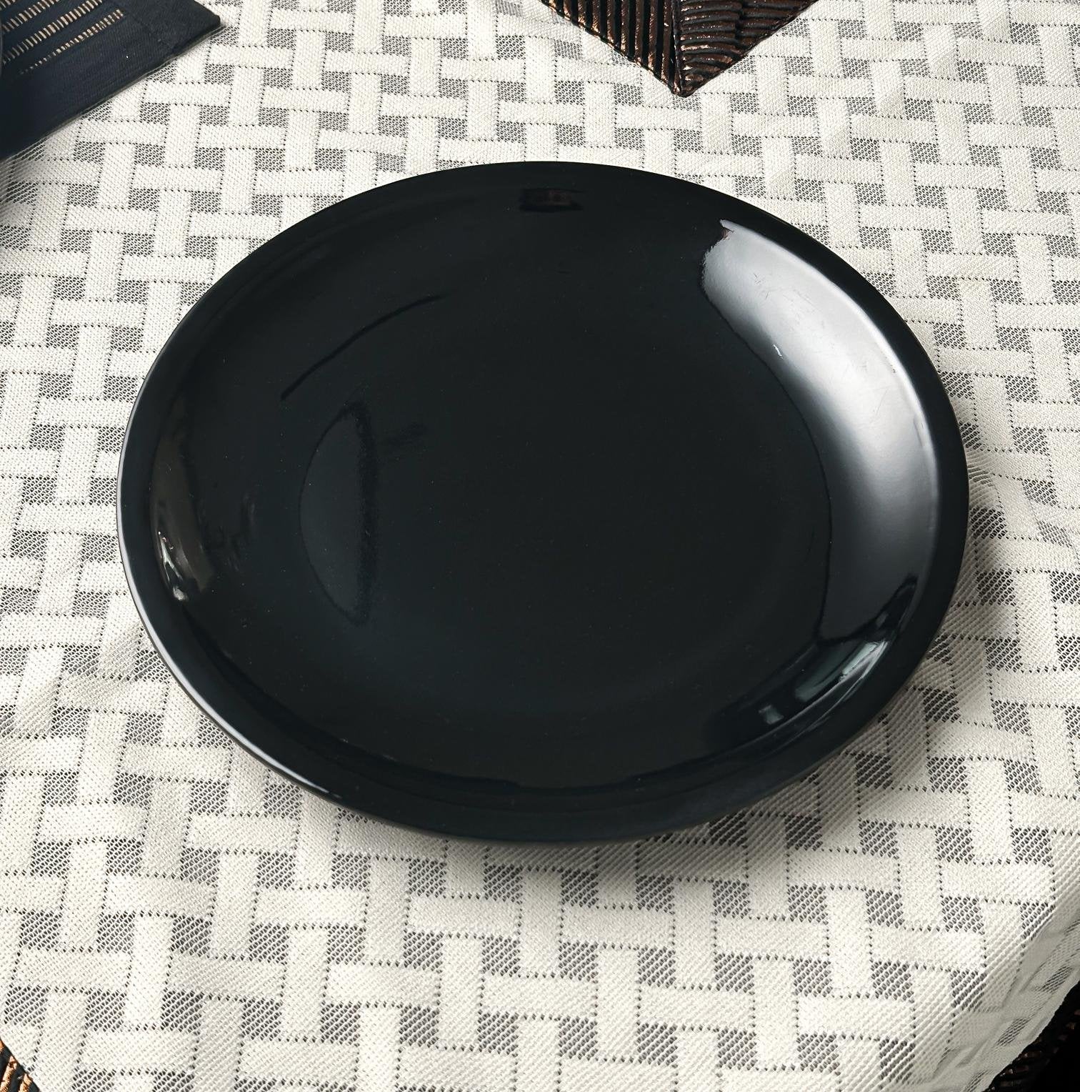 Black Melamine Dinner Set