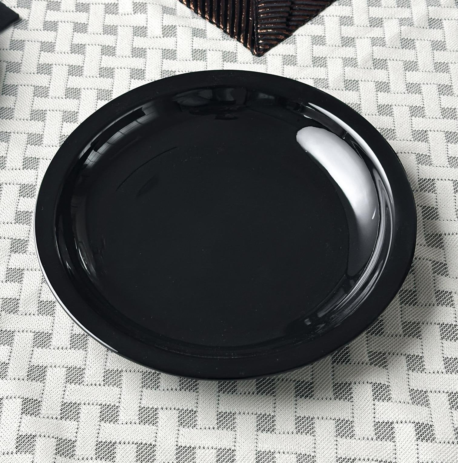 Black Melamine Dinner Set