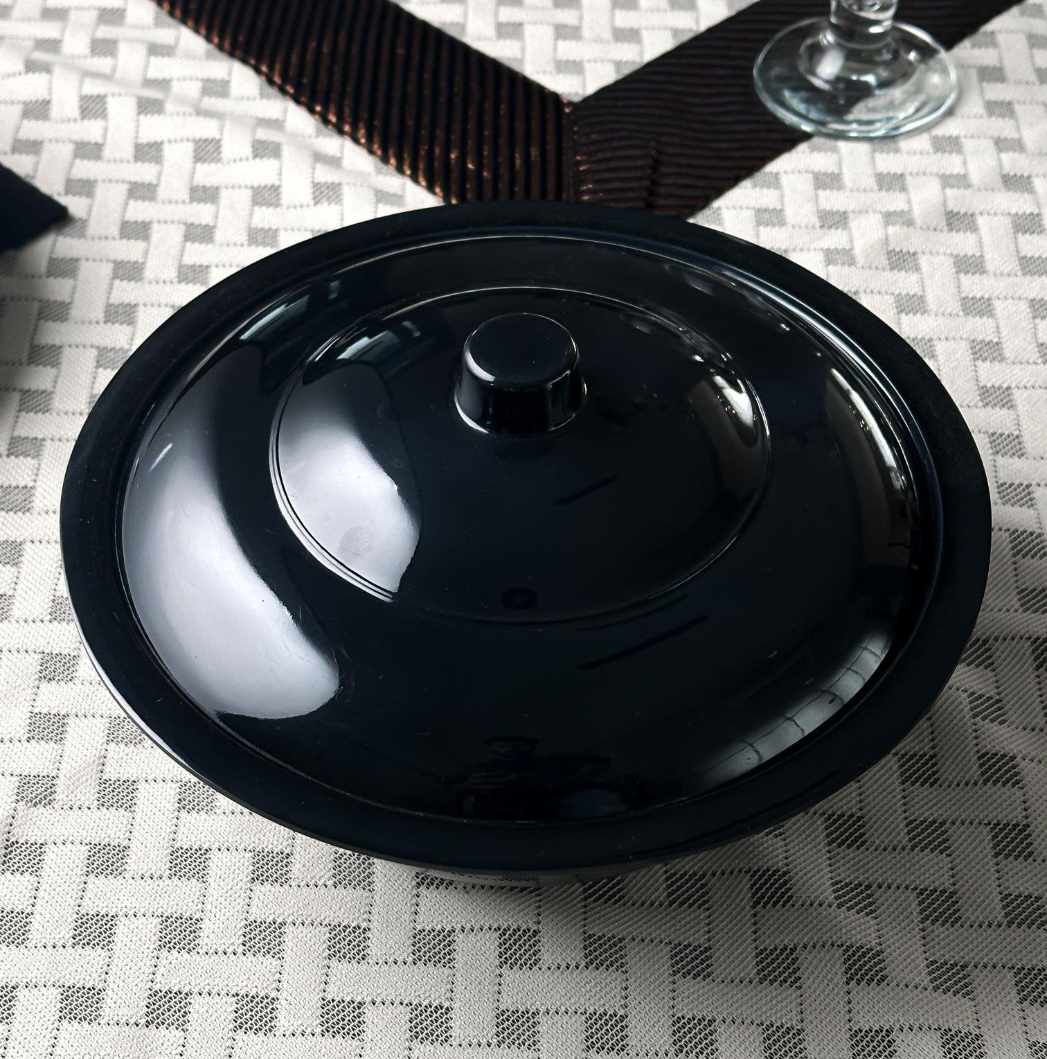 Black Melamine Dinner Set