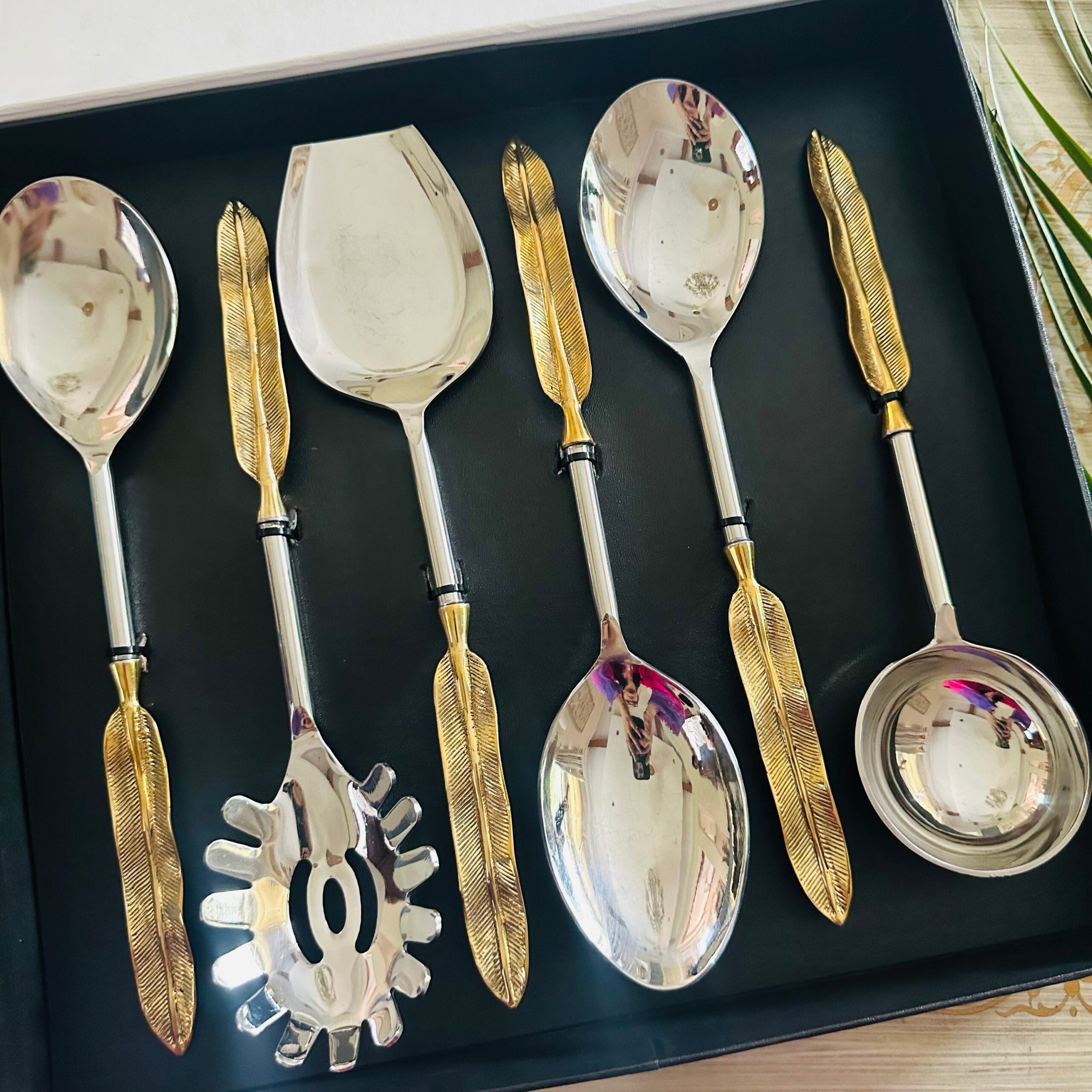 Royal Brass Serving Spoon Set Of Six