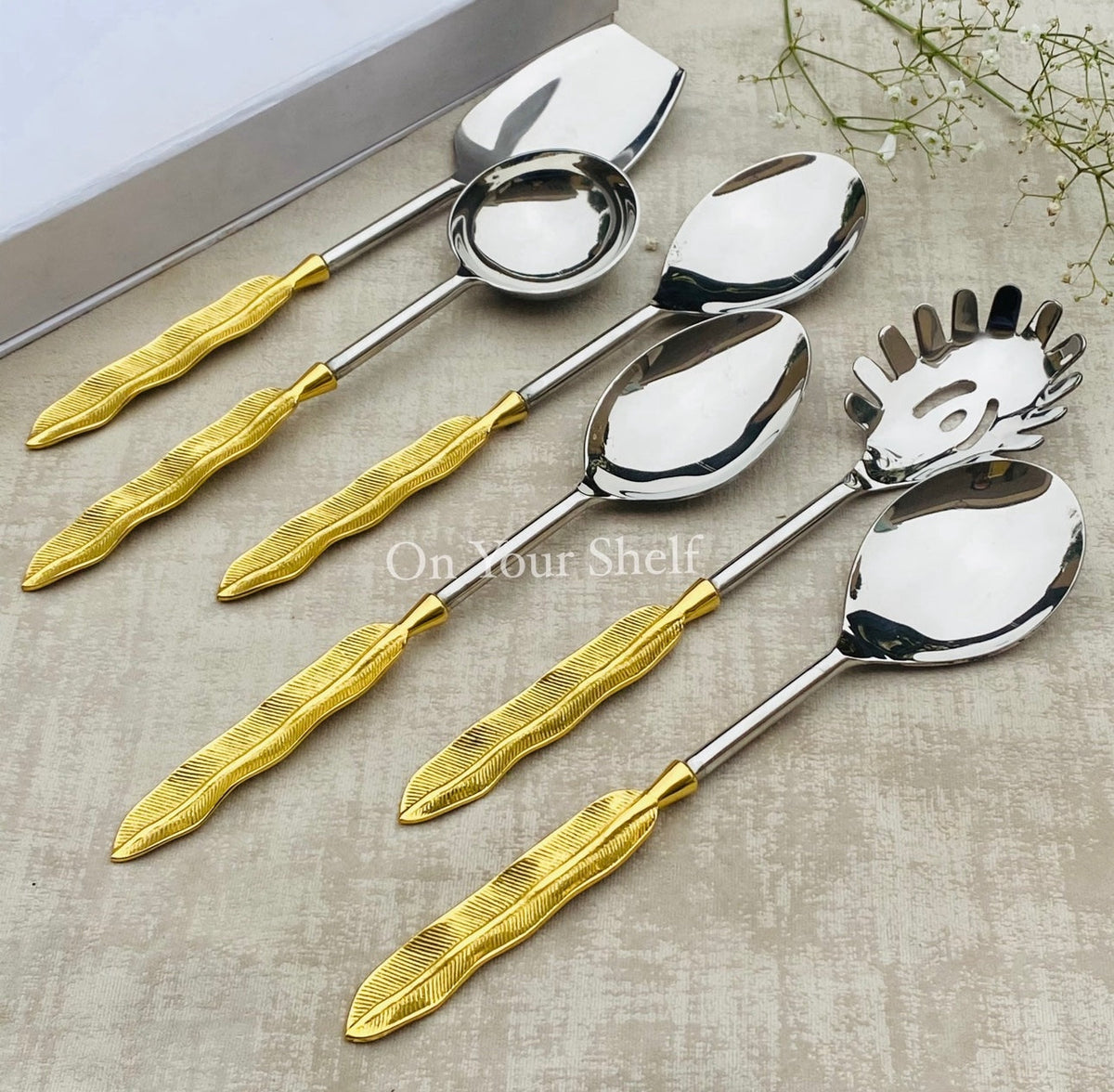 Royal Brass Serving Spoon Set Of Six