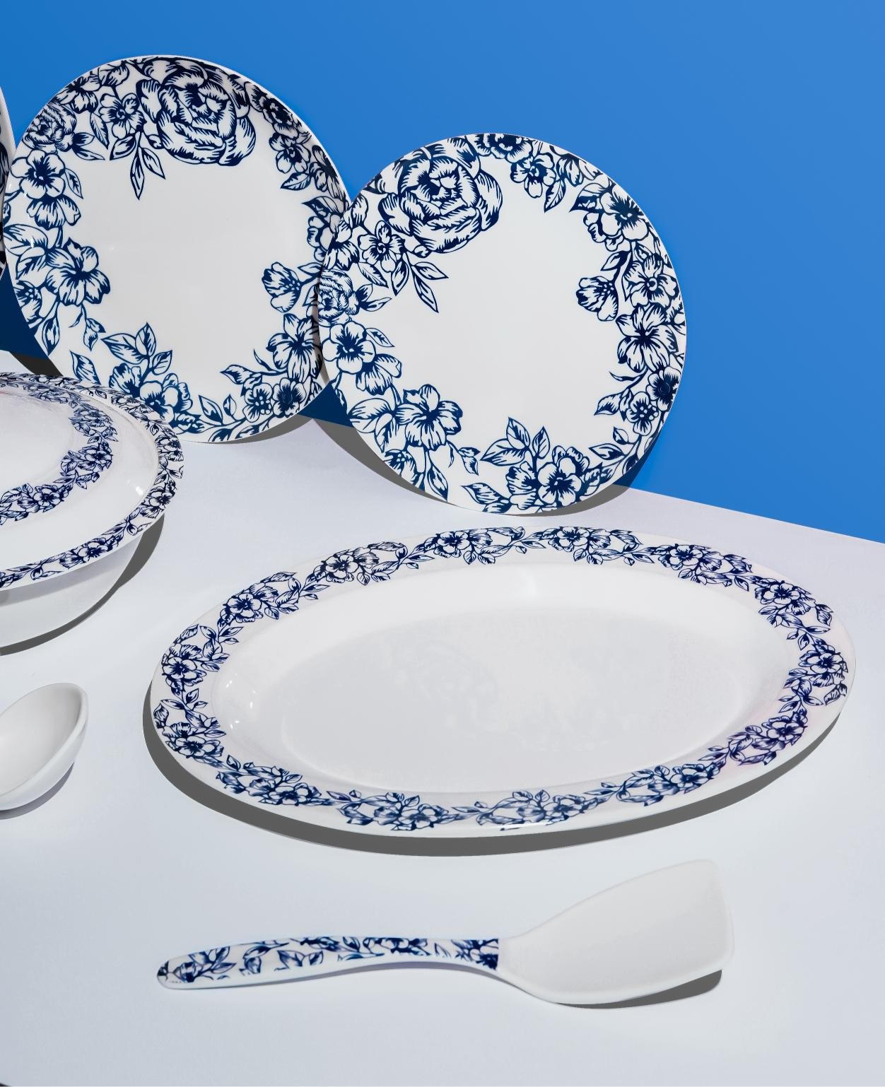 Azure Blossom Dinner Set